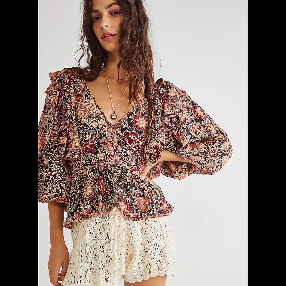House of Harlow 1960 Jaipur Printed Blouse NEW with tags size medium